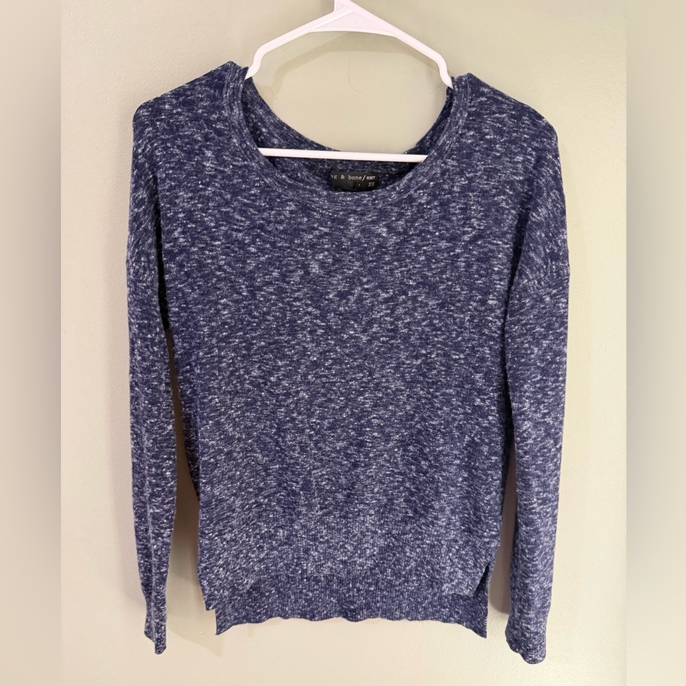 Rag&Bone blue marled knit sweater size extra small excellent condition classic